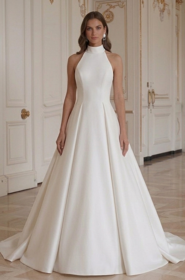 Moderne Minimalistische Bruidsjurk Elegante Trouwjurk