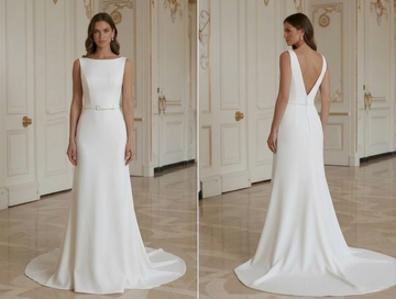 Rochie de mireasă modernă minimalistă, stil feminin și simplu