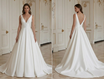 Modern Minimalist Wedding Dress For Black Tie Wedding