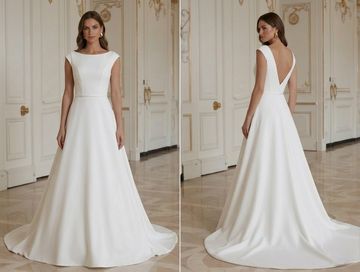Modern Minimalist Wedding Dress For City Hall Wedding