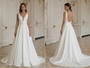 Modern Minimalist Wedding Dress For Destination Wedding