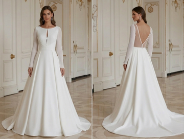 Vestido de Novia Minimalista Moderno para Novia Elegante