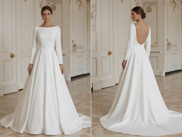 Vestido de Noiva Minimalista Moderno para Cerimónia Elegante