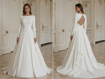 Vestido de Noiva Minimalista Moderno para Noiva Minimalista de Luxo