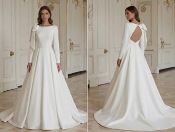 Rochie de mireasă modernă minimalistă pentru nuntă de lux