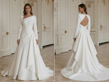 Modern Minimalist Wedding Dress For Modern Ceremony