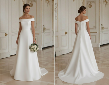 Modern Minimalist Wedding Dress For Reception Bridal