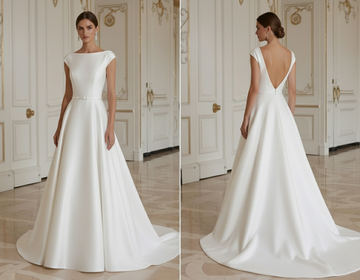 Modern Minimalist Wedding Dress For Slim Bride