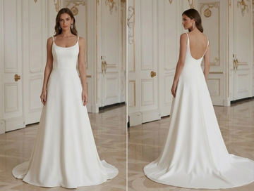 Modern Minimalist Wedding Dress For Small Wedding