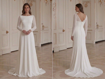 Modern Minimalist Wedding Dress Lightweight Bridal