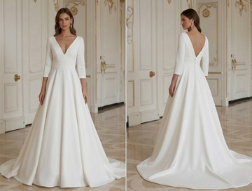 Gaun Pengantin Minimalis Modern Crepe Mewah