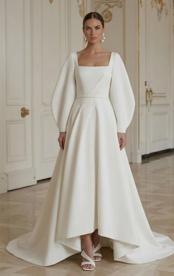 Moderne Minimalistische Bruidsjurk Moderne Modestijl