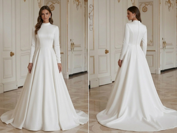 Modern Minimalist Wedding Dress Modest Minimal Style