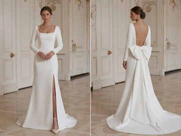 Modern Minimalist Wedding Dress Old Money Style Bridal