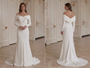 Modern Minimalist Wedding Dress Premium Bridal Design