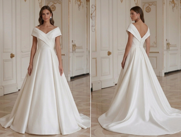 Vestido de Novia Minimalista Moderno con Corsé Esculpido