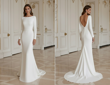 Abito da Sposa Moderno Minimalista Stile Nuziale Elegante