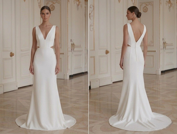 Robe de mariée minimaliste moderne sans manches