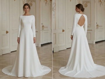 Modern Minimalist Wedding Dress Soft Elegant Design
