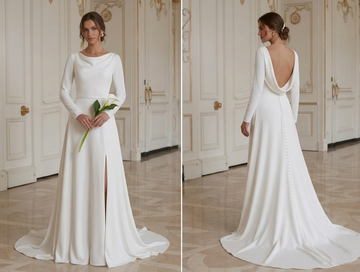 Modern Minimalist Wedding Dress Soft Feminine Style