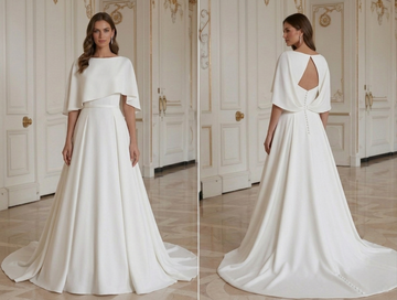 Modern Minimalist Wedding Dress Soft Luxury Bridal