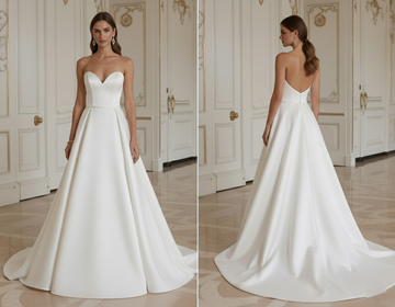 Gaun Pengantin Minimalis Modern Satin Lembut