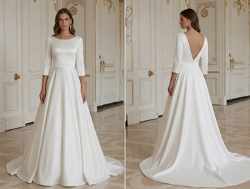 Modern Minimalist Wedding Dress Soft Satin Elegant