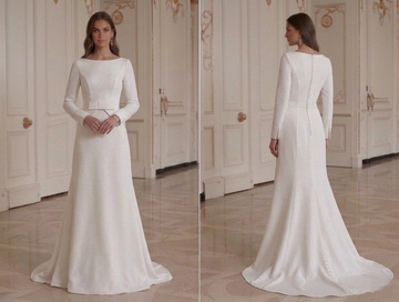 Modern Minimalist Wedding Dress Structured Elegant