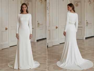 Modern Minimalist Wedding Dress Timeless Ivory Style