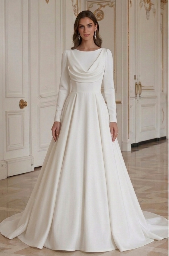 Moderne Minimalistische Bruidsjurk Onder 500 Bruid