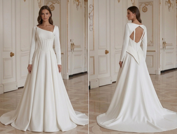 Modernes minimalistisches Hochzeitskleid mit A-Linien-Schnitt