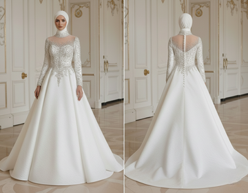 Muslim Wedding Dress For Black Tie Wedding Modest
