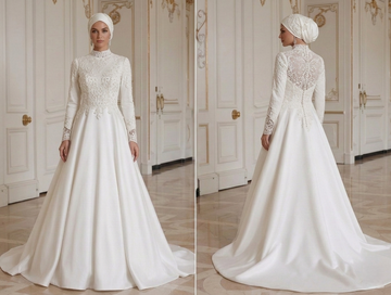 Robe de Mariée Musulmane Pour Mariage Religieux Formel