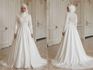 Muslim Wedding Dress For Curvy Bride Modest Style