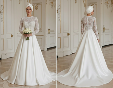 Robe de mariée musulmane modeste pour cérémonie Nikkah