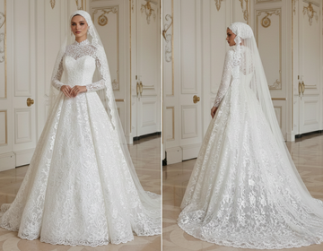 Muslim Wedding Dress Modest Full Length Bridal
