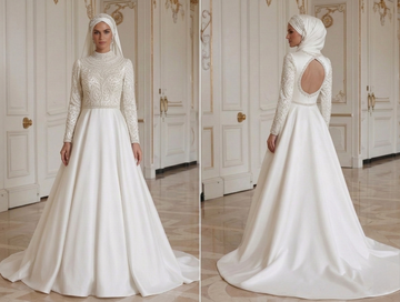 Muslim Wedding Dress With Keyhole Back Detail