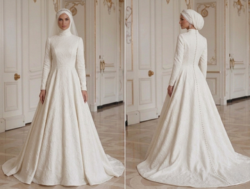 Gaun Pengantin Muslim Dengan Desain Sopan Modern