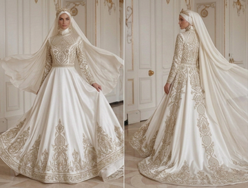 Muslim Wedding Dress With Traditional Islamic Style