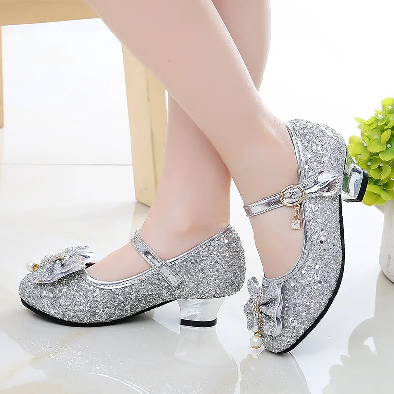 New Children Shoes Girls High Heel Princess Dance Sandals for Girls Kids Shoes Glitter Soft Leather Fashion Party Dress Wedding Sarah Houston