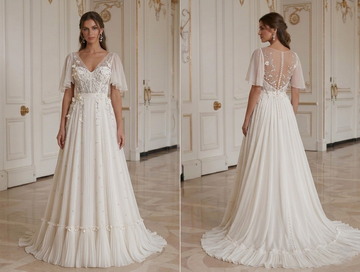 Petite Chiffon Wedding Dress Tailored Bridal Style