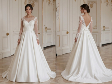 Kleines Prinzessin Brautkleid Maßgeschneiderte royale Silhouette