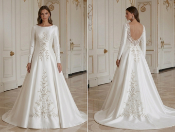 Vestido de Noiva em Cetim Petite Estilo Sob Medida