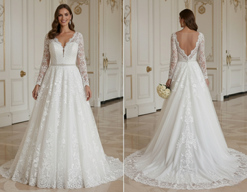 Robe de Mariée en Dentelle Grande Taille Coupe Flatteuse Nuptiale