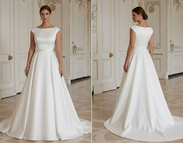 Plus Size Modern Minimalist Wedding Dress Flattering Fit