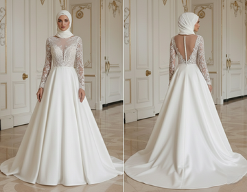 Plus Size Muslim Wedding Dress Modest Flattering Fit