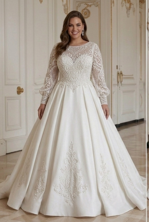 Plus Size Prinsess Brudklänning Smickrande Balklänning