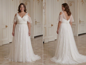 Vestido de Noiva Plus Size Estilo Feminino e Valorativo