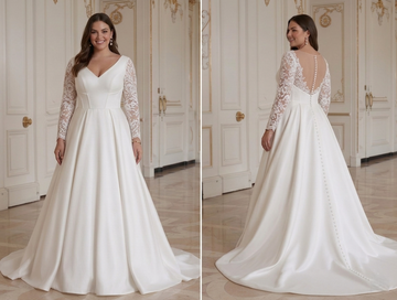 Robe de mariée grande taille à coupe flatteuse