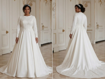Plus Size Wedding Dress For Church Wedding Modest